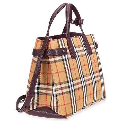 burberry banner small vs medium|Burberry leather check tote.